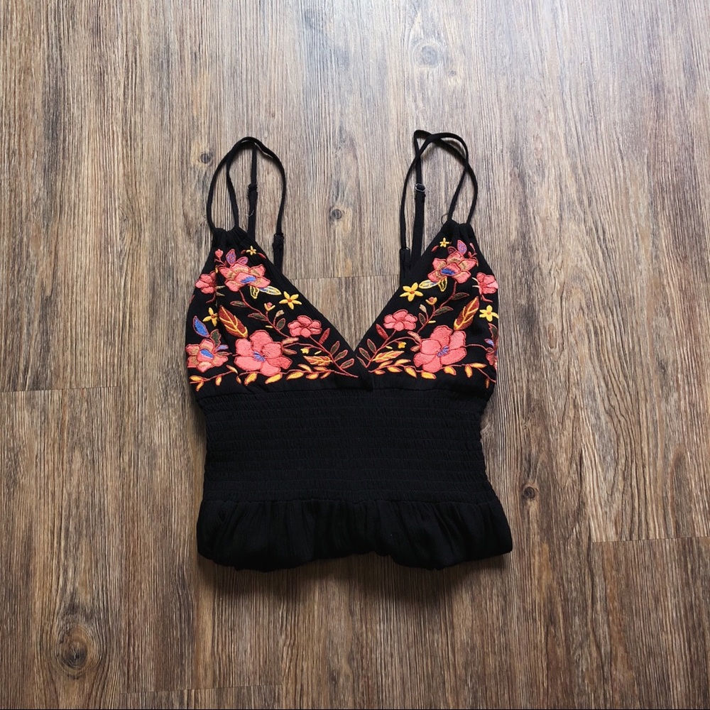 floral embroidered romper